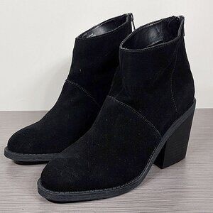 Franco Sarto Nixon Stretch Bootie, Black Suede Womens Sizes 8.5 & 9